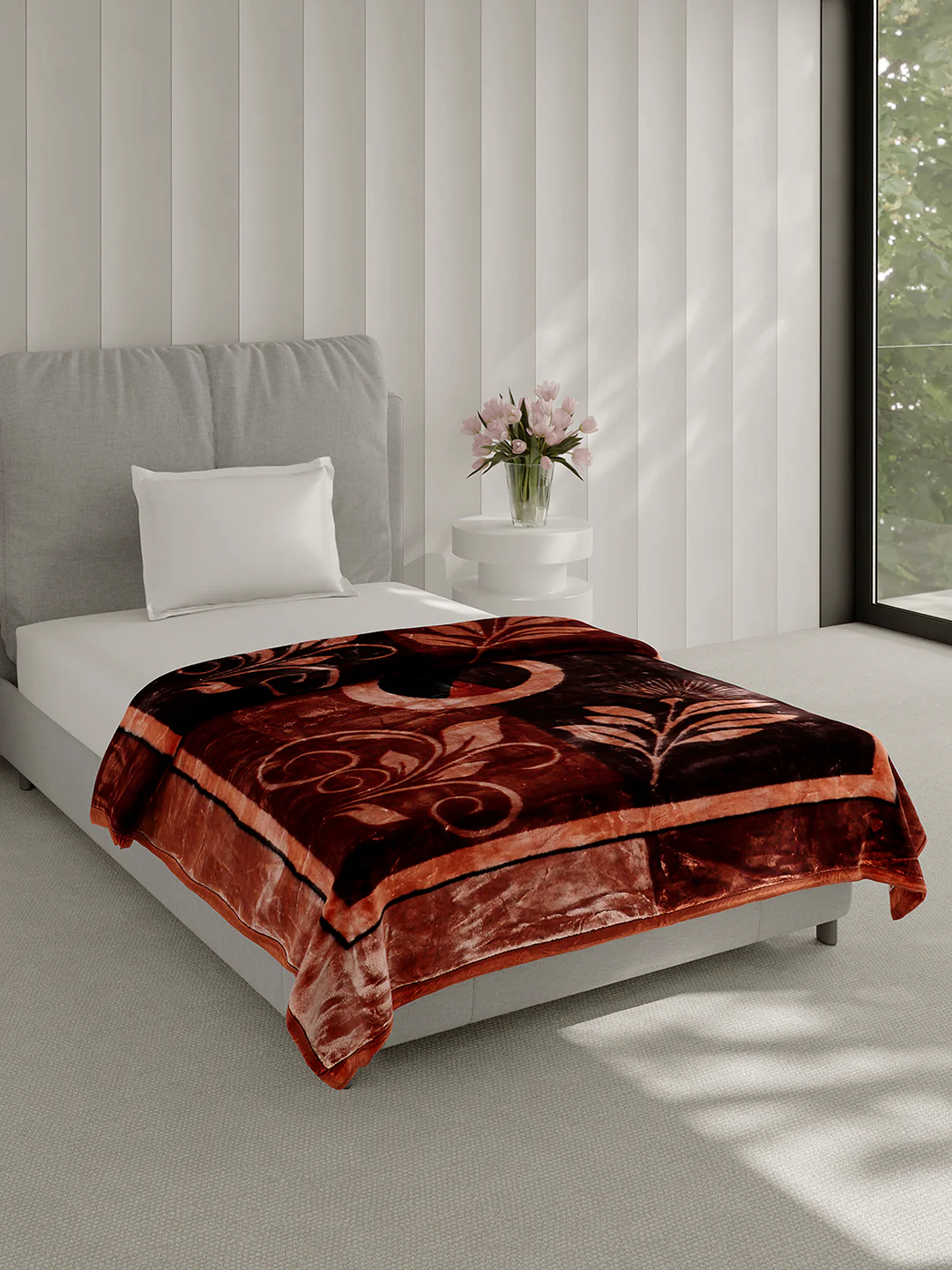 Printed Single Bed 2 Ply, 895 GSM Blanket for Heavy Winter - (Lavish Pvc) - Image 4