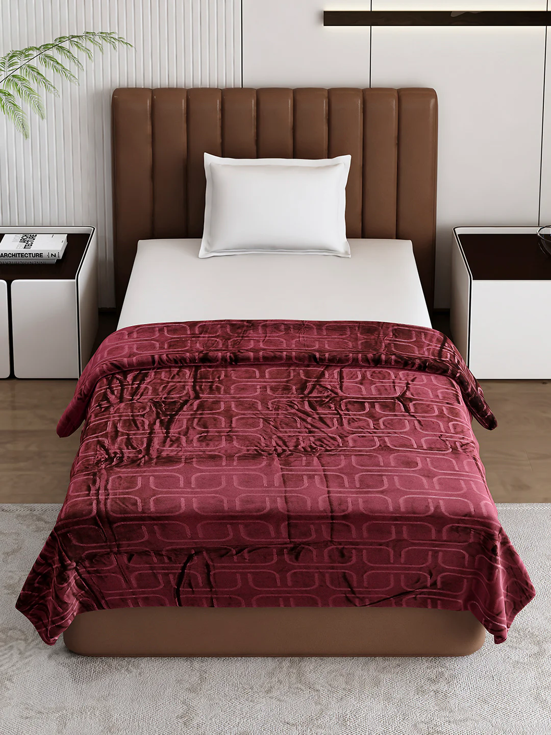 Printed Single Bed 210 GSM Blanket for AC Room - (Terra) - Image 2