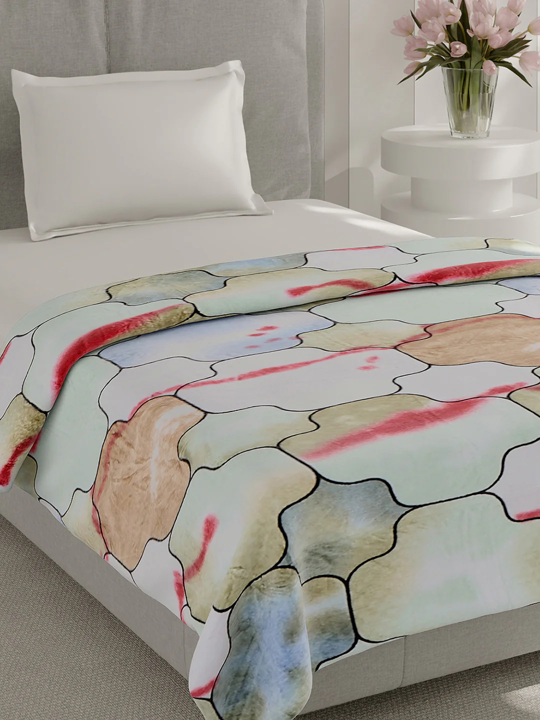 Printed Single Bed 240 GSM Blanket for AC Room - (Fuzzy)