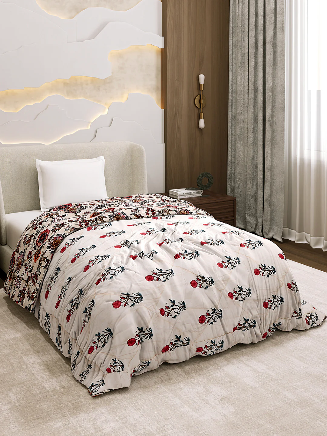 Printed Single Bed 3 Ply Comforter for AC Room - (Marvella) - Image 5