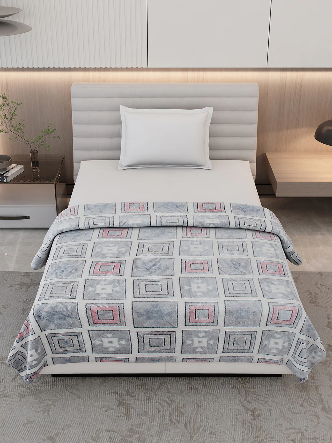 Printed Single Bed 300 GSM Blanket for AC Room - (Kaira) - Image 2