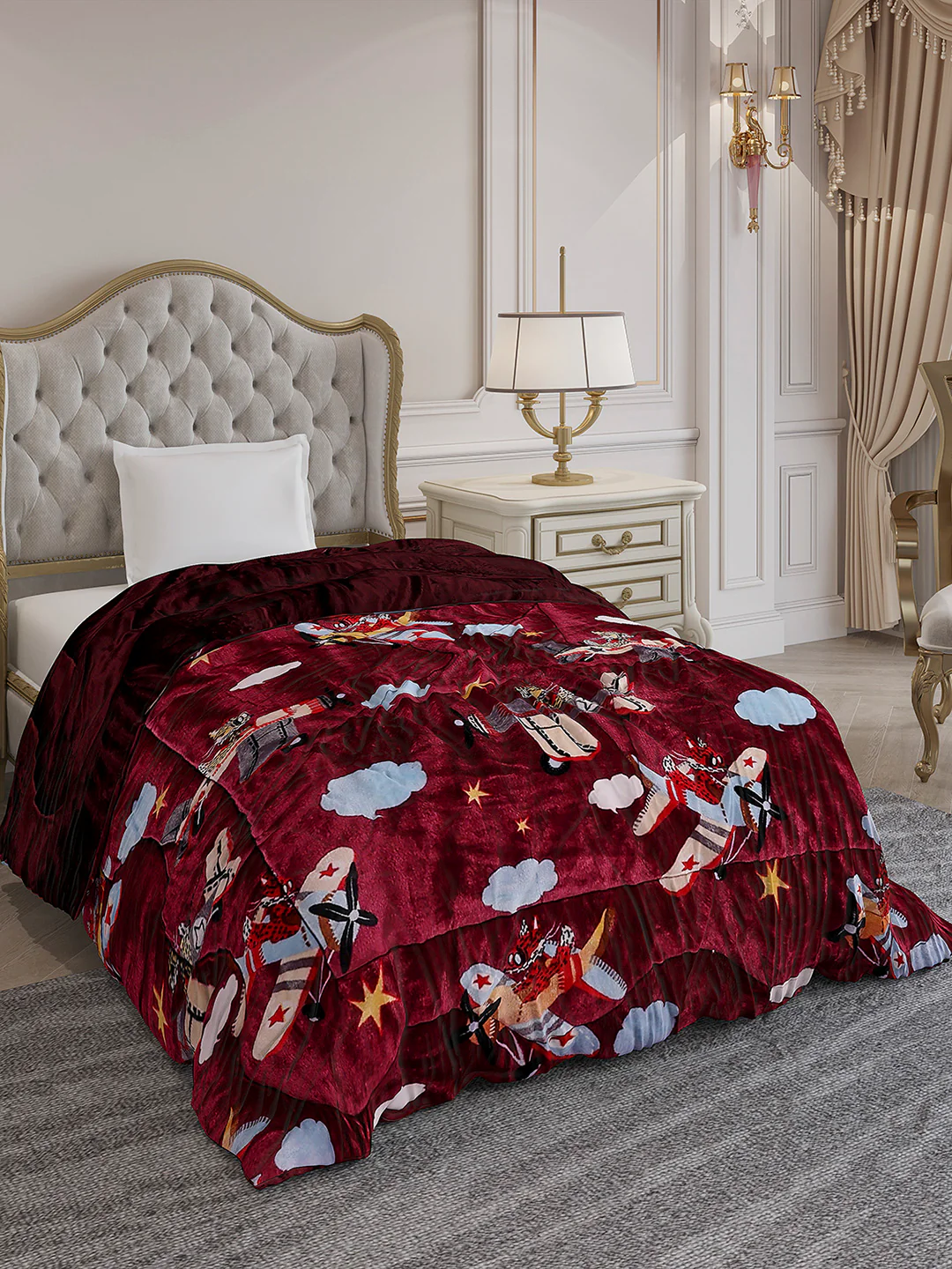 Printed Single Bed 300 GSM Comforter for Mild Winter (Ananya), Weight 720 gm - Image 4