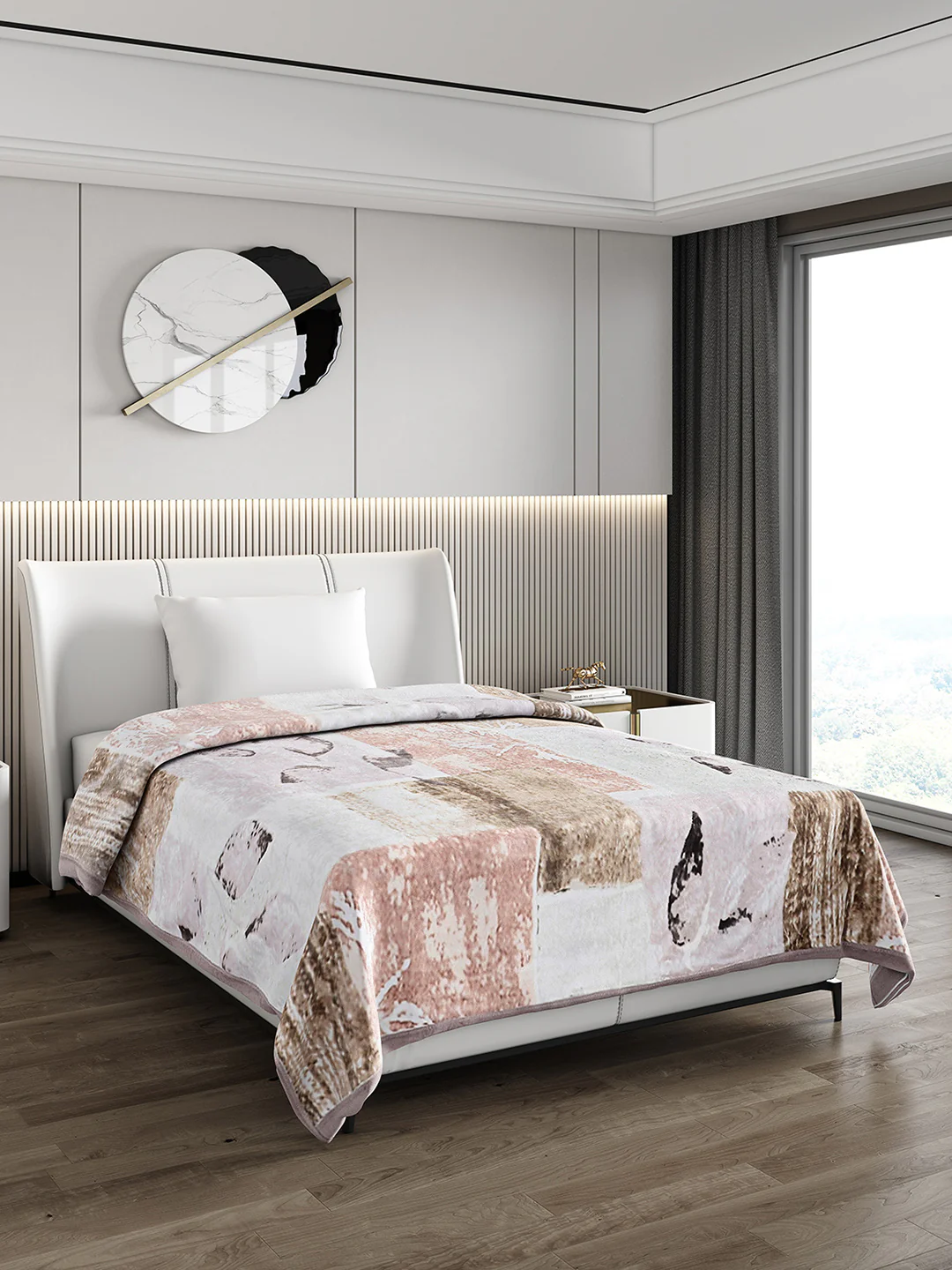Printed Single Bed 852 GSM Blanket Allen 2 Ply (Weight 3 kg) - Image 4