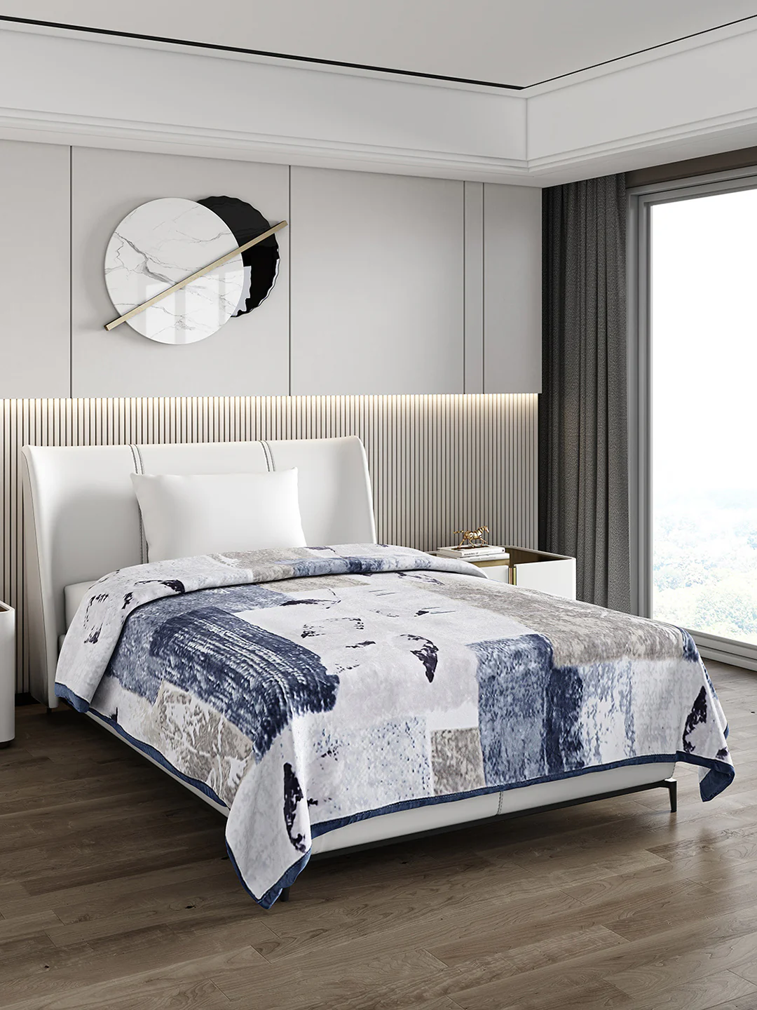 Printed Single Bed 852 GSM Blanket Allen 2 Ply (Weight 3 kg) - Image 4