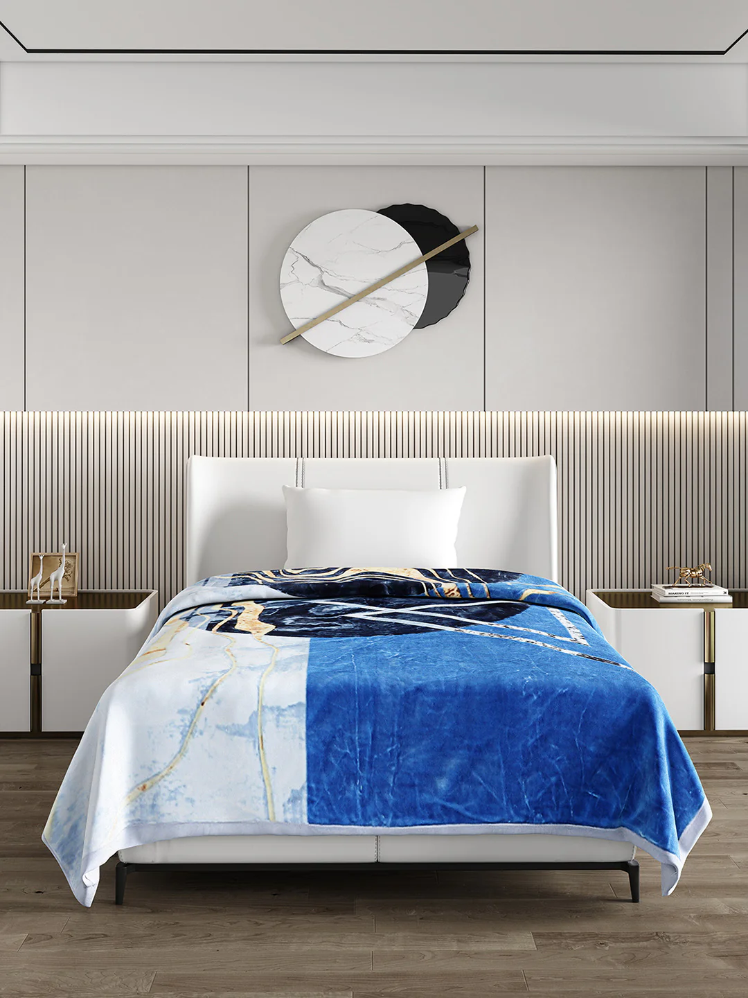 Printed Single Bed 951 GSM Blanket Haze 3 Ply (Weight 3.35 kg) - Image 2