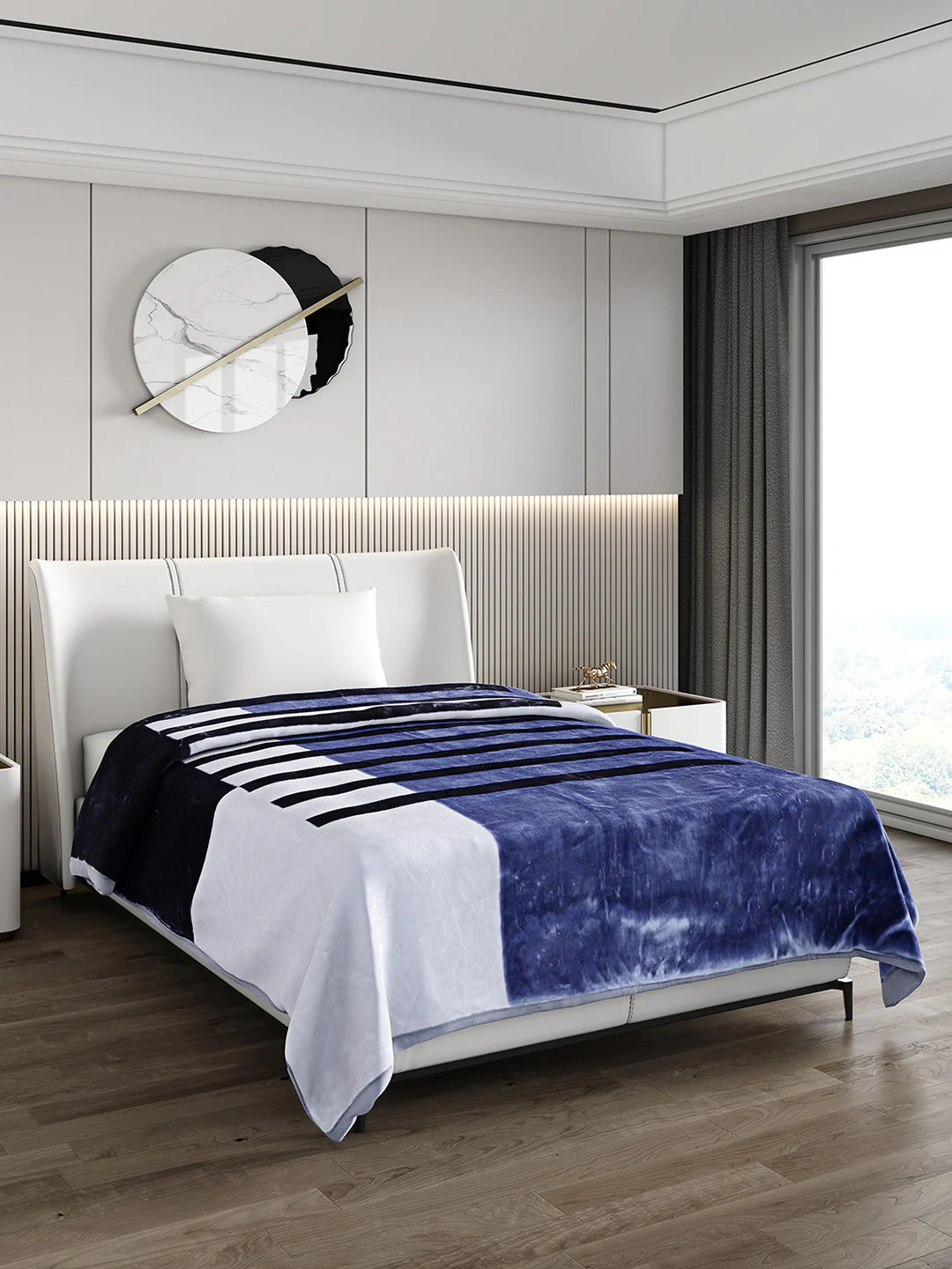 Printed Single Bed 951 GSM Blanket Haze 3 Ply (Weight 3.35 kg) - Image 4