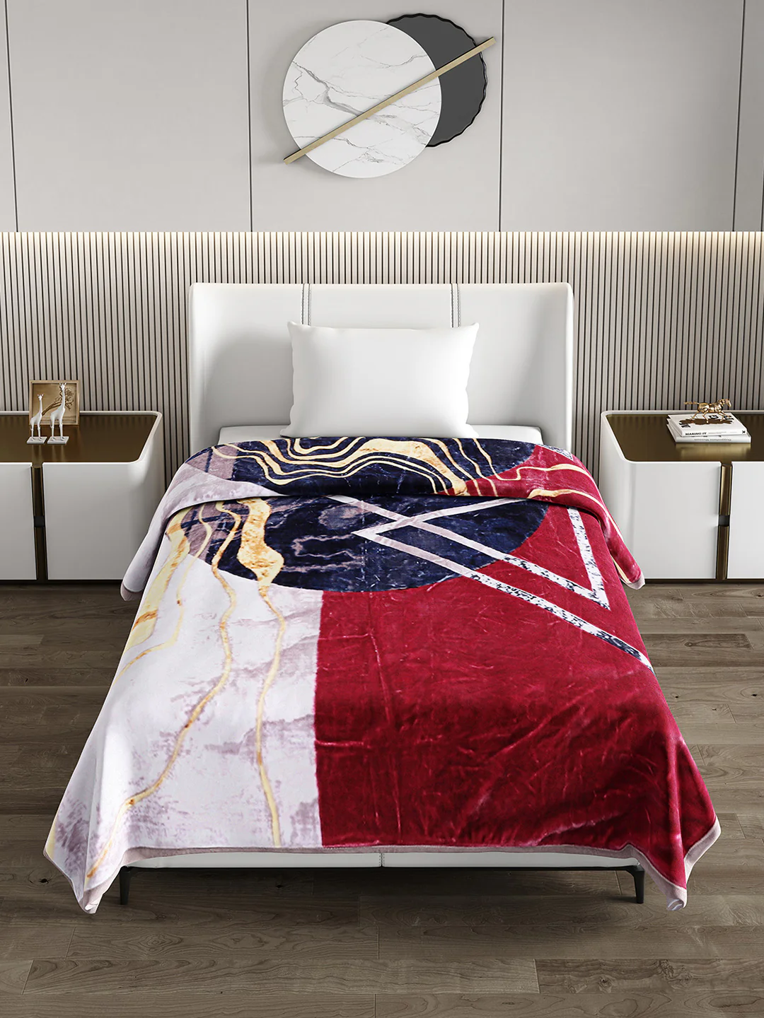 Printed Single Bed 951 GSM Blanket Haze 3 Ply (Weight 3.35 kg) - Image 3
