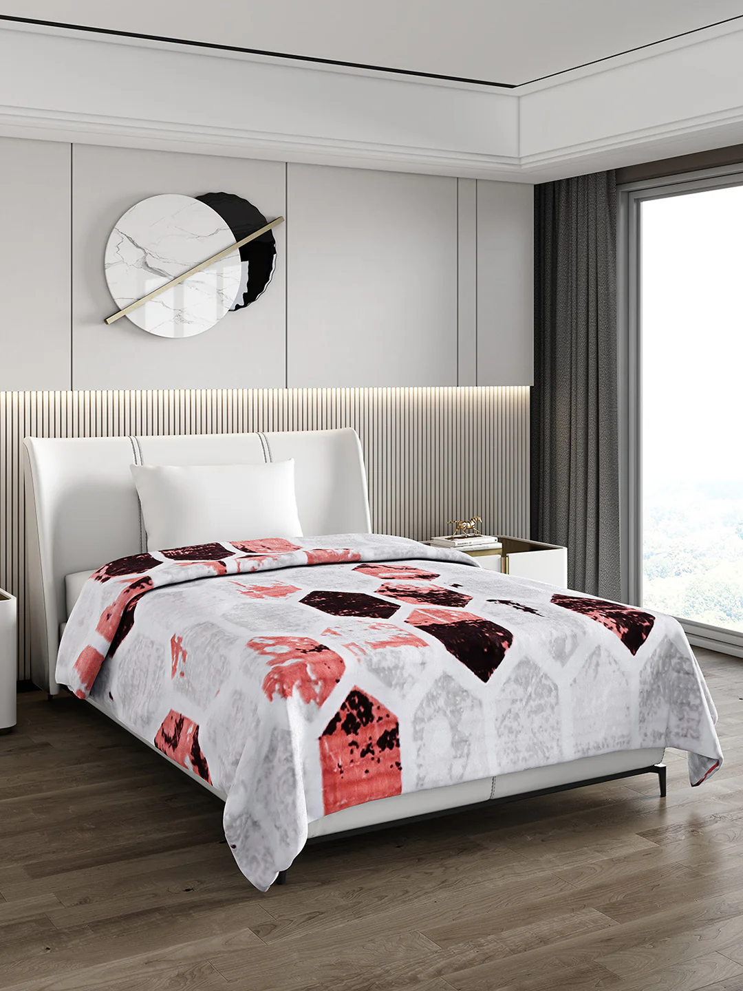 Printed Single Bed 965 GSM Blanket Marco 3 Ply (Weight 3.4 kg) - Image 4