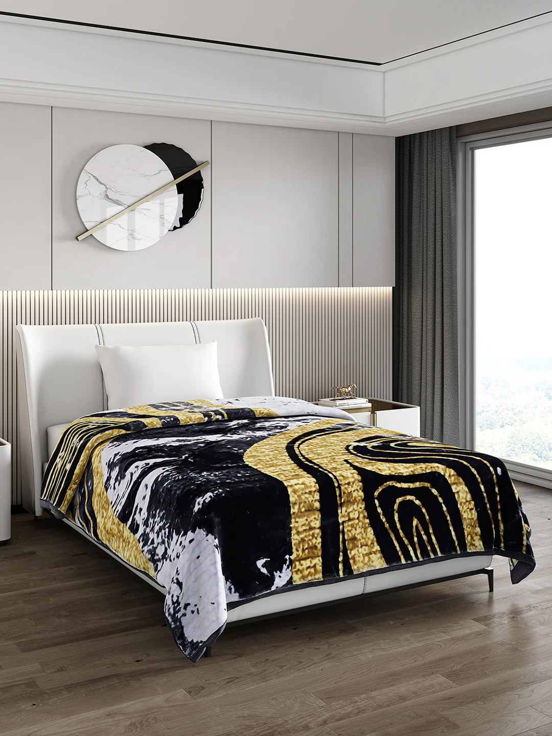 Printed Single Bed 965 GSM Blanket Marco 3 Ply (Weight 3.4 kg) - Image 4