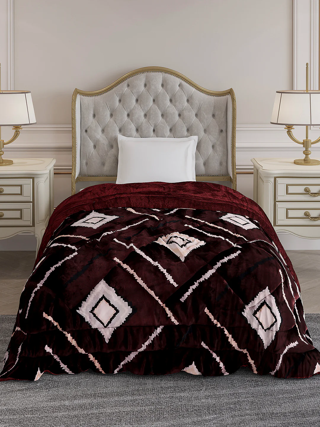 Printed Single Bed 966 GSM Comforter for Winter - (Teresa) - Image 2