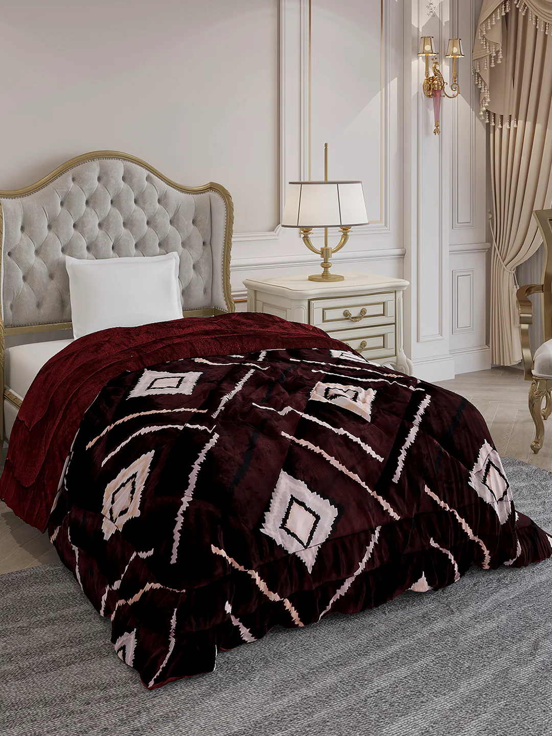 Printed Single Bed 966 GSM Comforter for Winter - (Teresa) - Image 4