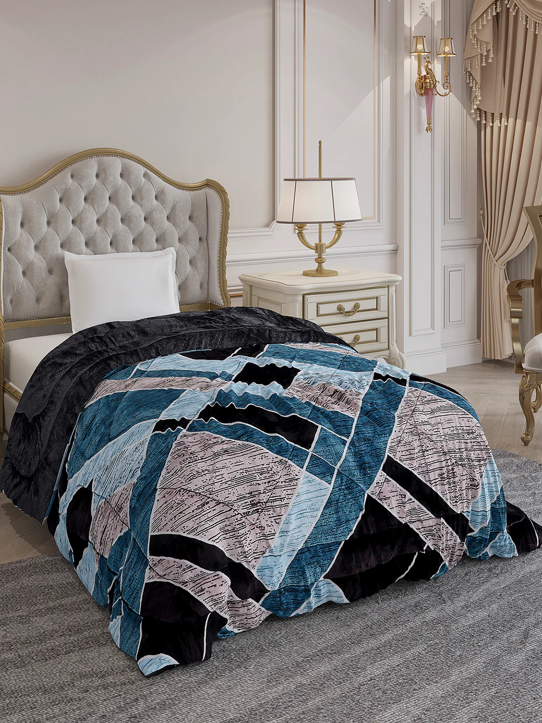 Printed Single Bed 966 GSM Comforter for Winter - (Teresa) - Image 4