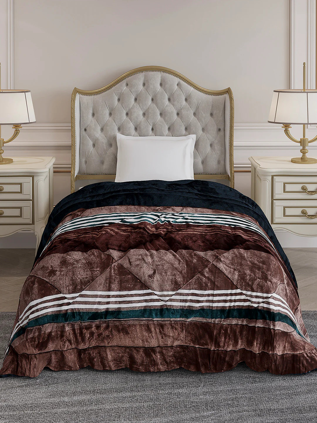 Printed Single Bed 966 GSM Comforter for Winter - (Teresa) - Image 2