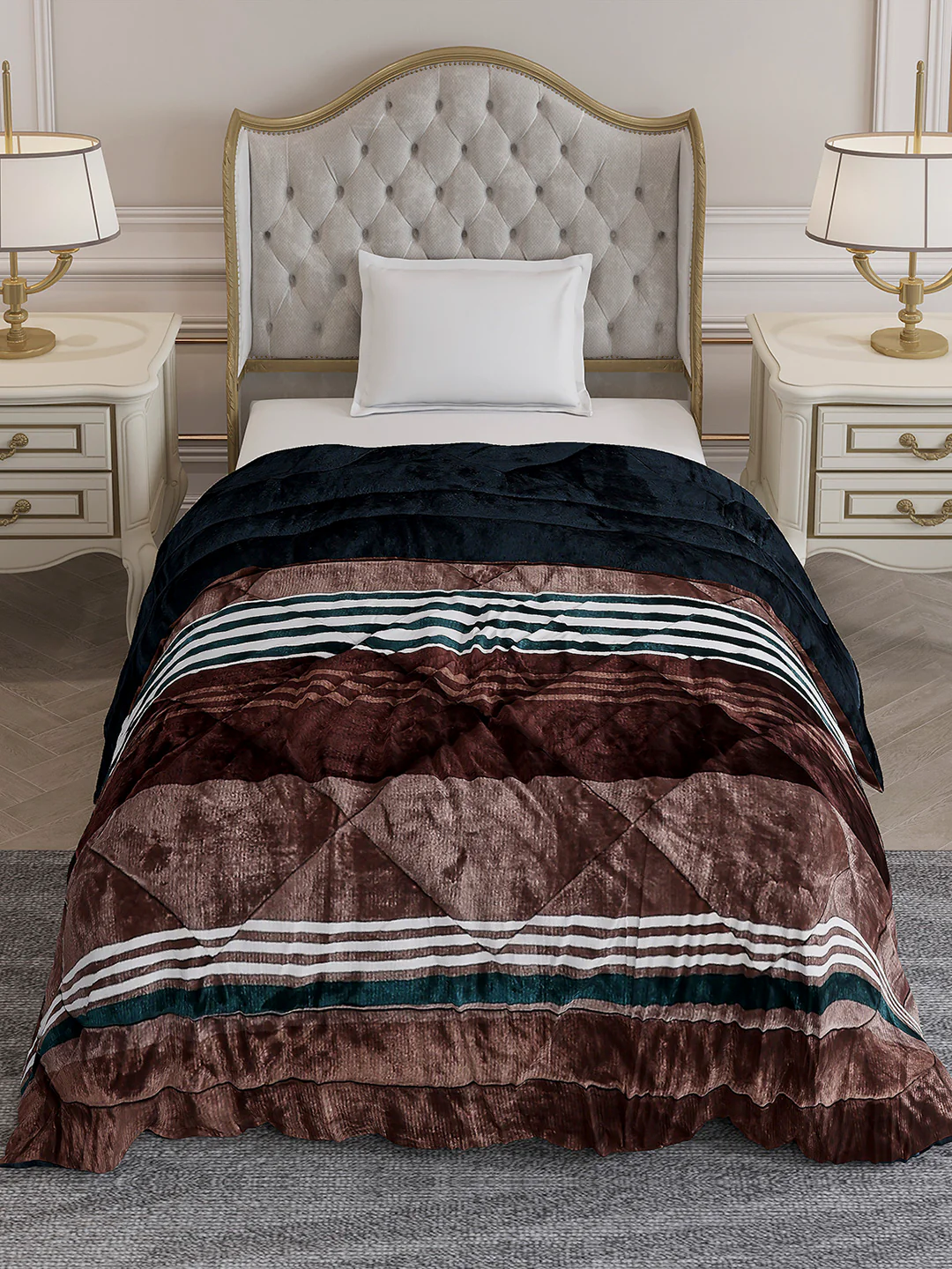 Printed Single Bed 966 GSM Comforter for Winter - (Teresa) - Image 3