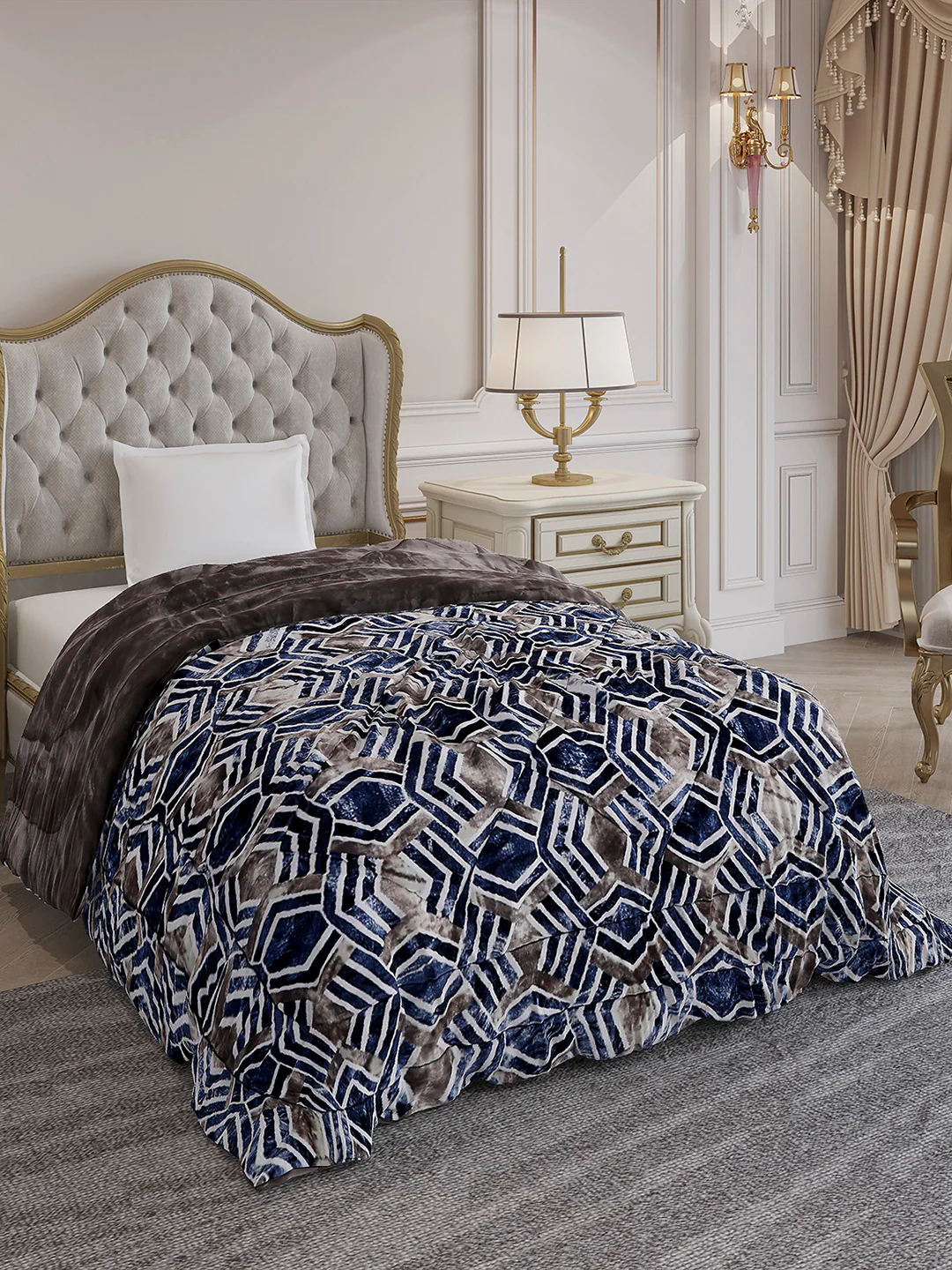 Printed Single Bed 992 GSM Comforter for Winter - (James) - Image 4