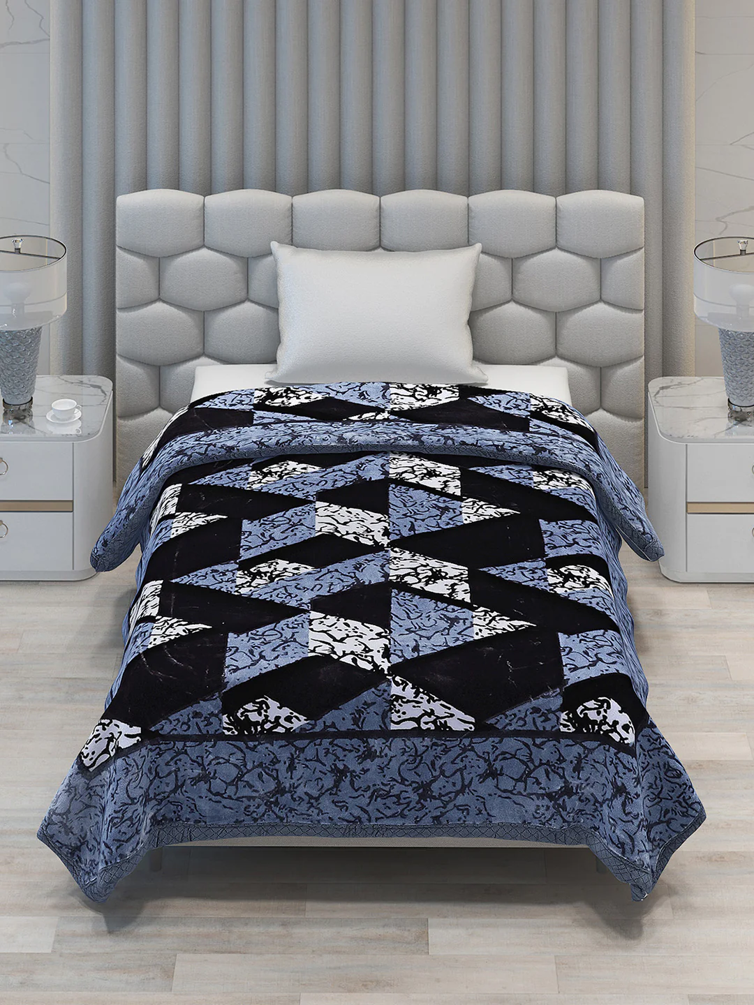 Printed Single Bed 994 GSM Blanket Joseph 2 Ply (Weight 3.5 kg) - Image 3