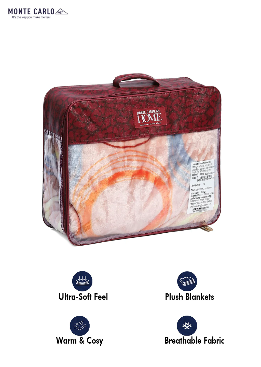 Printed Single Bed Reversible Blanket 2 Ply, 511 GSM, 1.8 kg (New Diamond) - Image 12