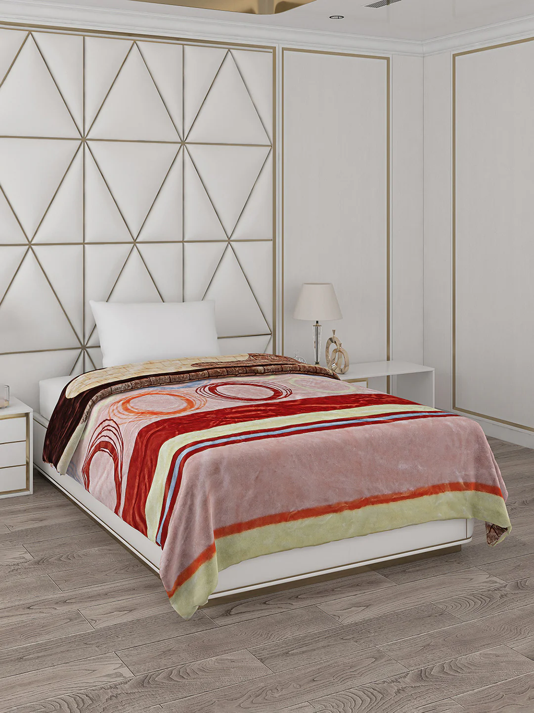 Printed Single Bed Reversible Blanket 2 Ply, 511 GSM, 1.8 kg (New Diamond) - Image 5