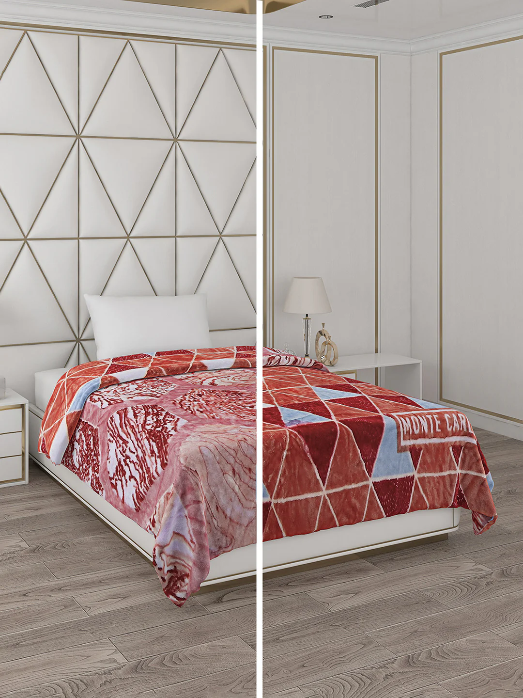 Printed Single Bed Reversible Blanket 2 Ply, 511 GSM, 1.8 kg (New Diamond) - Image 2