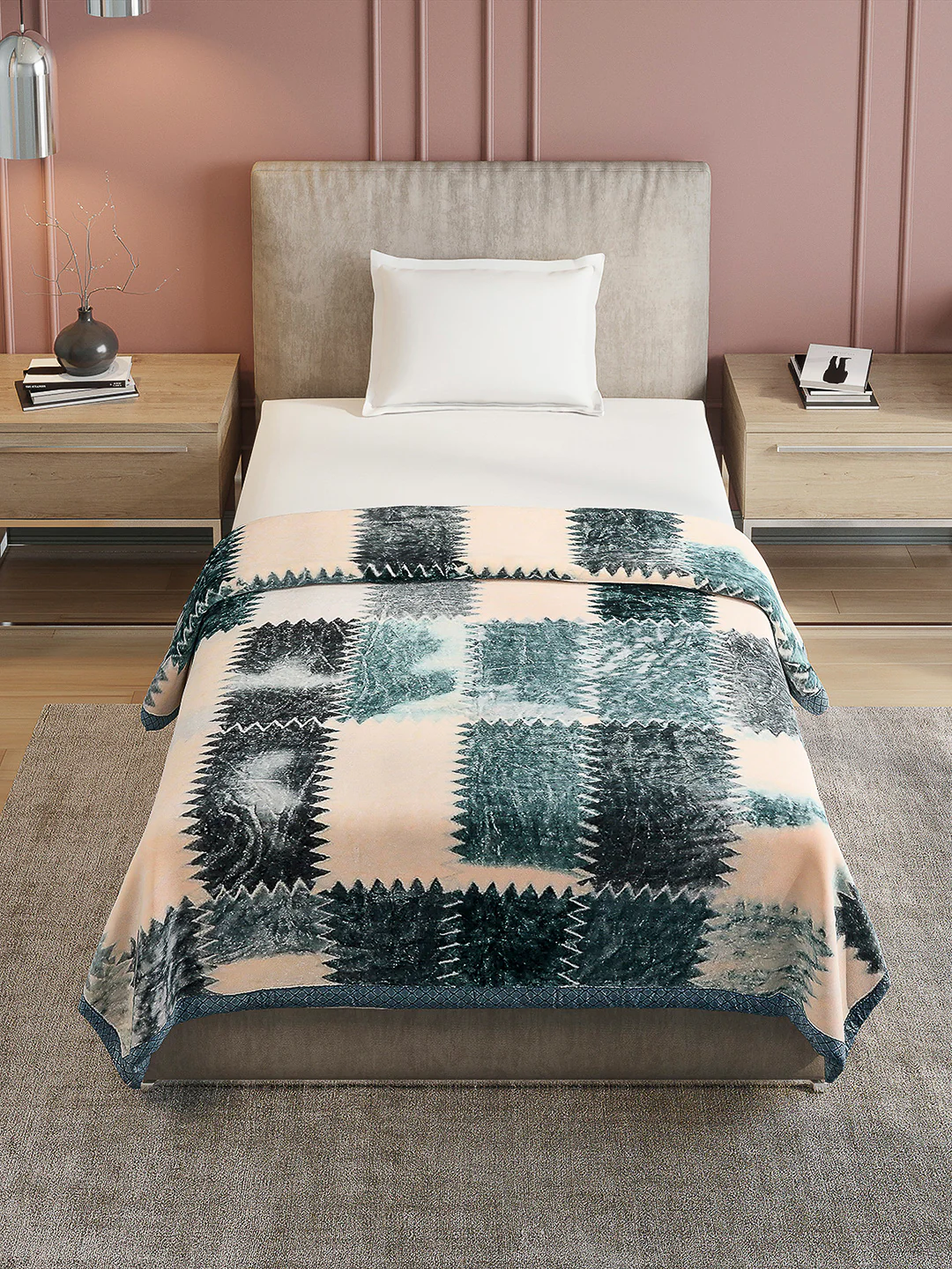 Printed Single Bed Reversible Blanket 2 Ply, 597 GSM, 2.1 kg (Everest) - Image 3