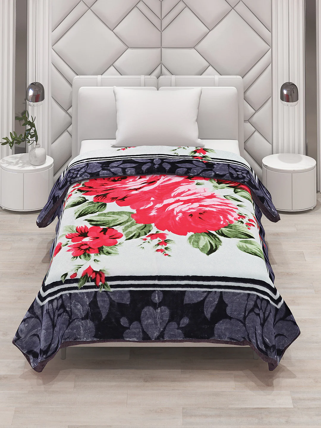 Printed Single Bed Mink Blanket for Mild Winter -1 Ply - Image 2