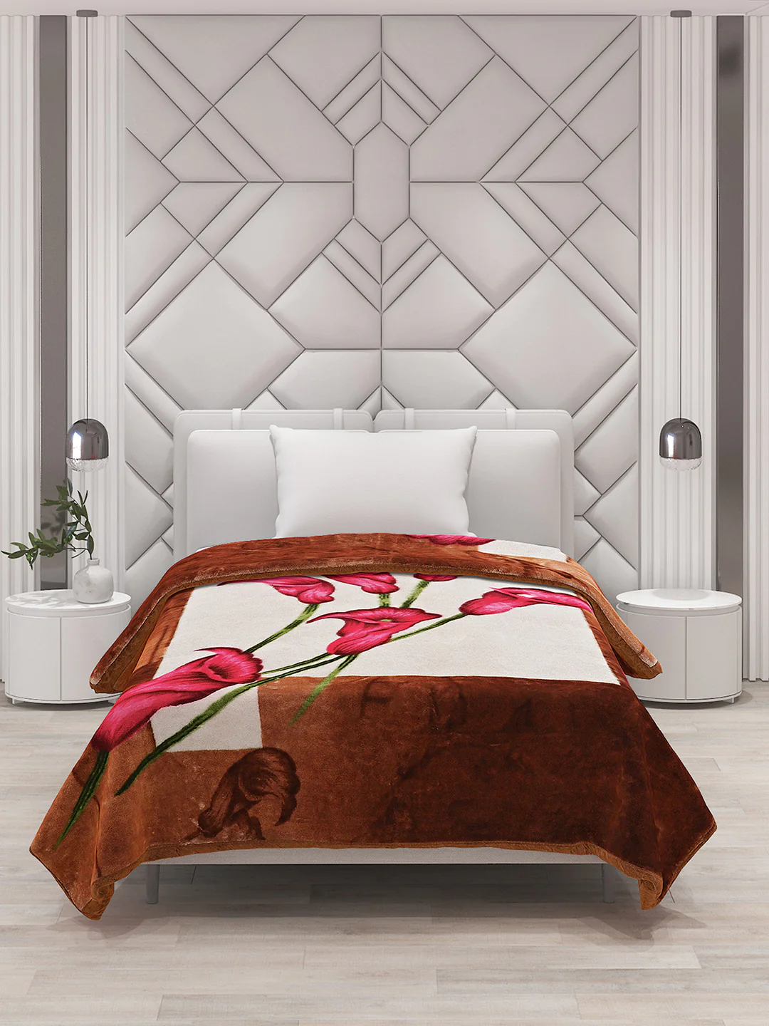 Printed Single Bed Mink Blanket for Mild Winter -1 Ply - Image 3