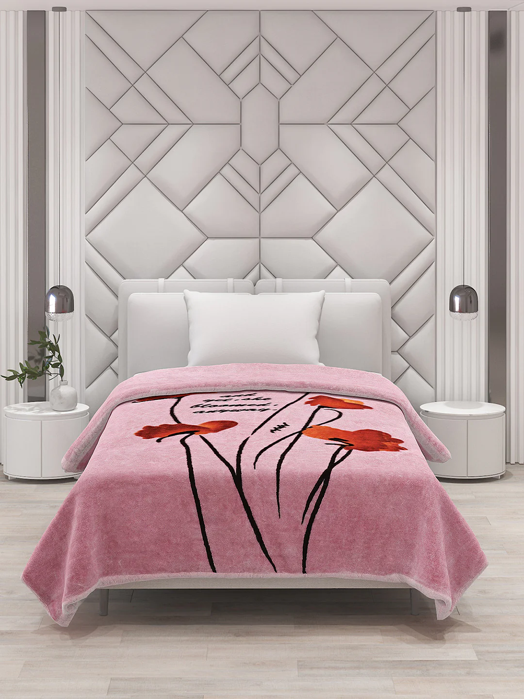 Printed Single Bed Mink Blanket for Mild Winter -1 Ply - Image 3
