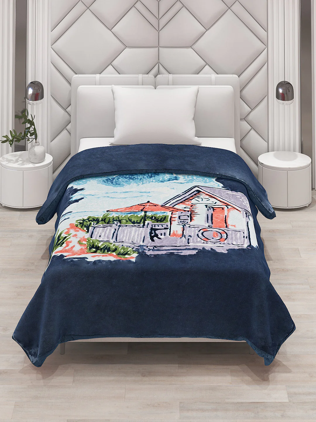 Printed Single Bed Blanket for Mild Winter -1 Ply - Image 2