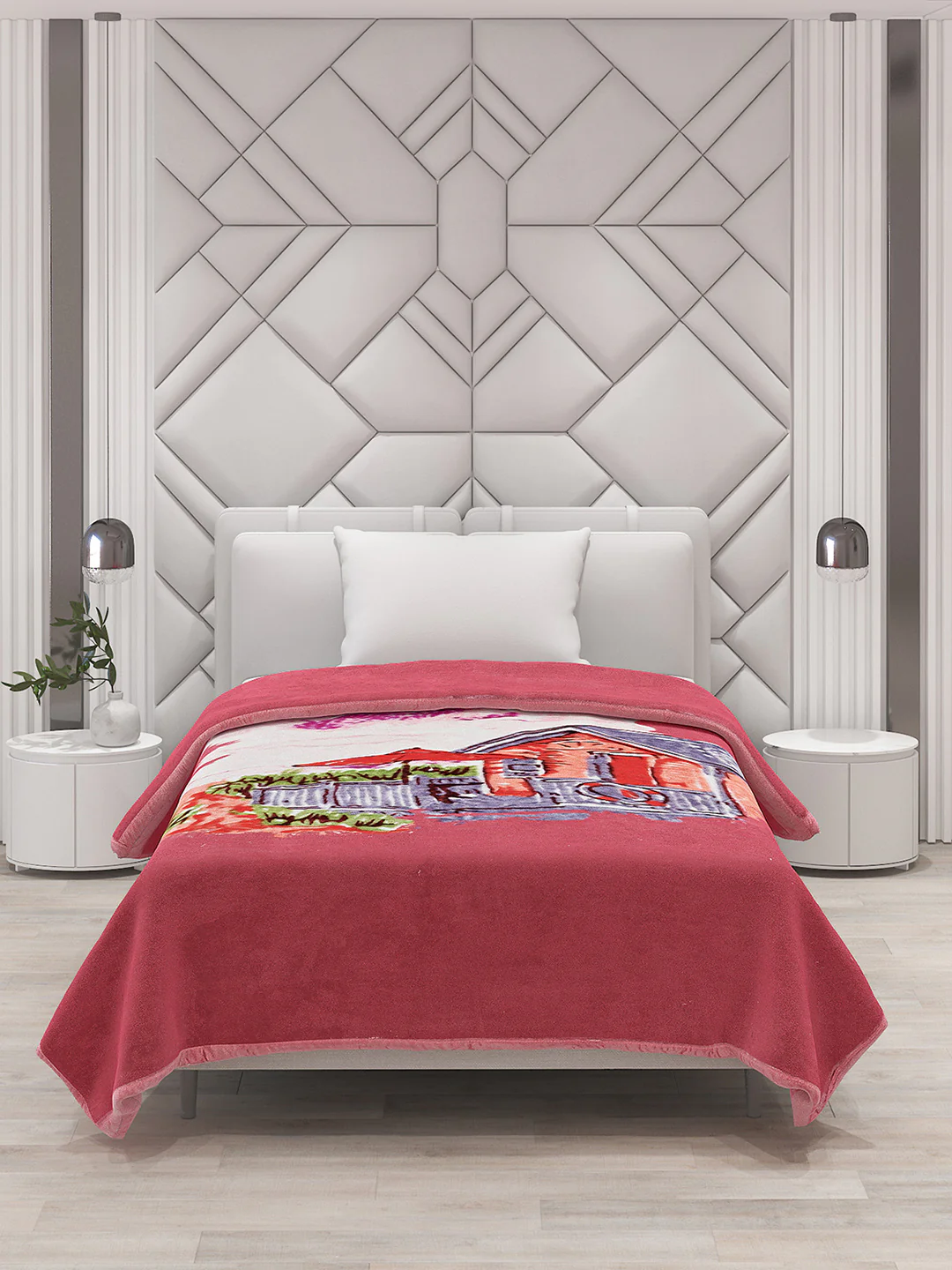 Printed Single Bed Blanket for Mild Winter -1 Ply - Image 3
