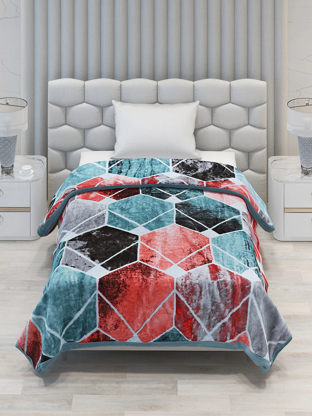 Printed Single Bed Blanket for Mild Winter -2 Ply - Image 2
