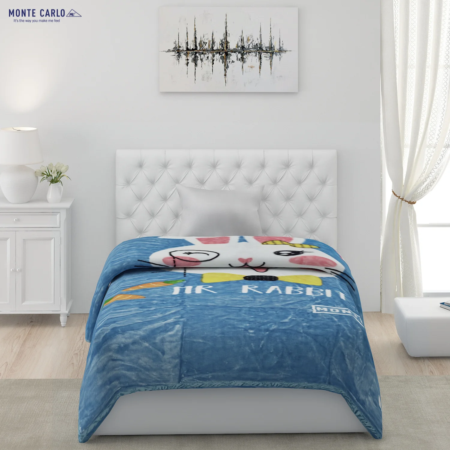 Printed Single Bed Blanket for Mild Winter -2 Ply - Image 2