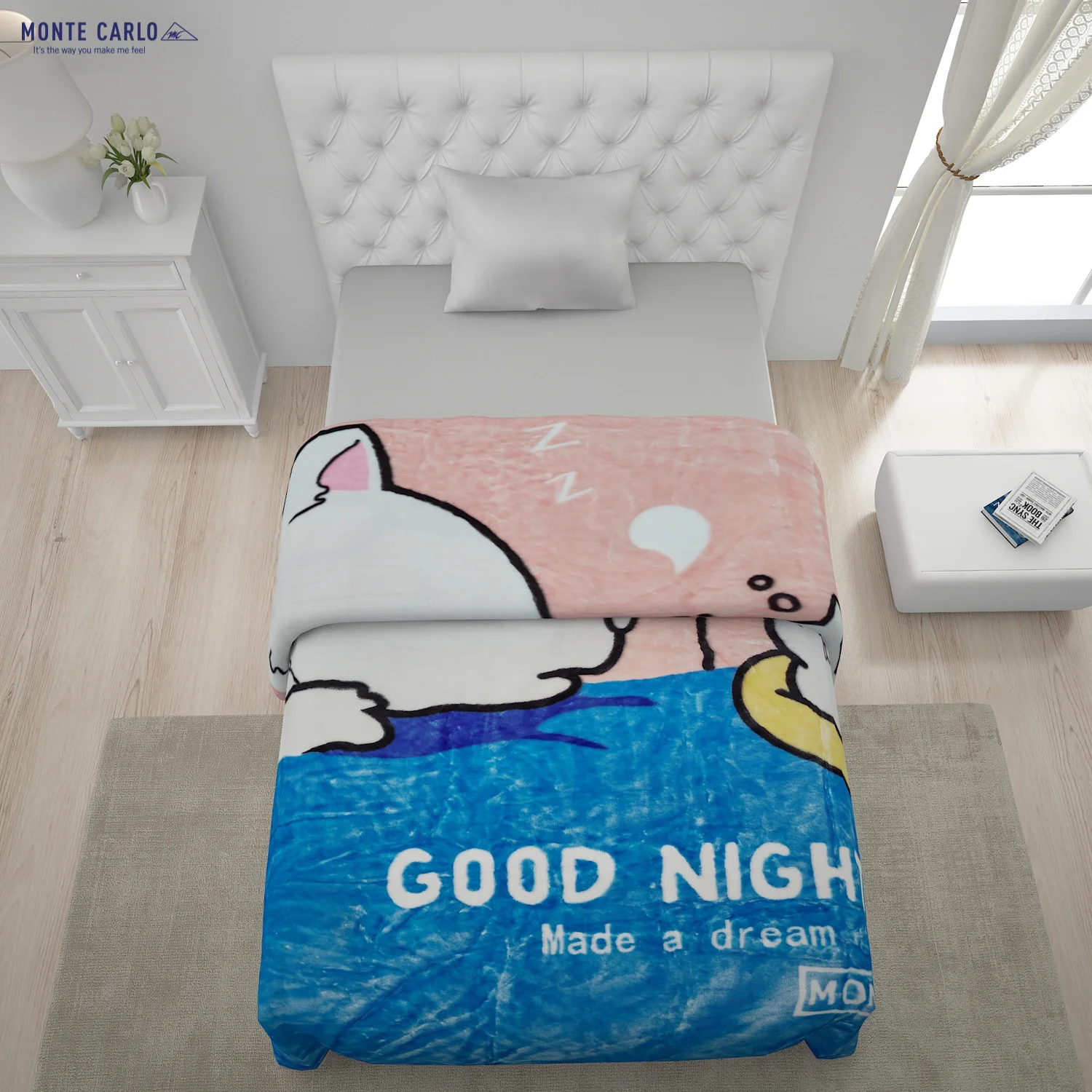 Printed Single Bed Blanket for Mild Winter -2 Ply - Image 3