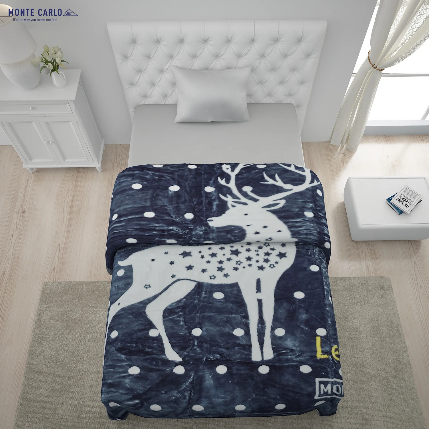 Printed Single Bed Blanket for Mild Winter -2 Ply - Image 3