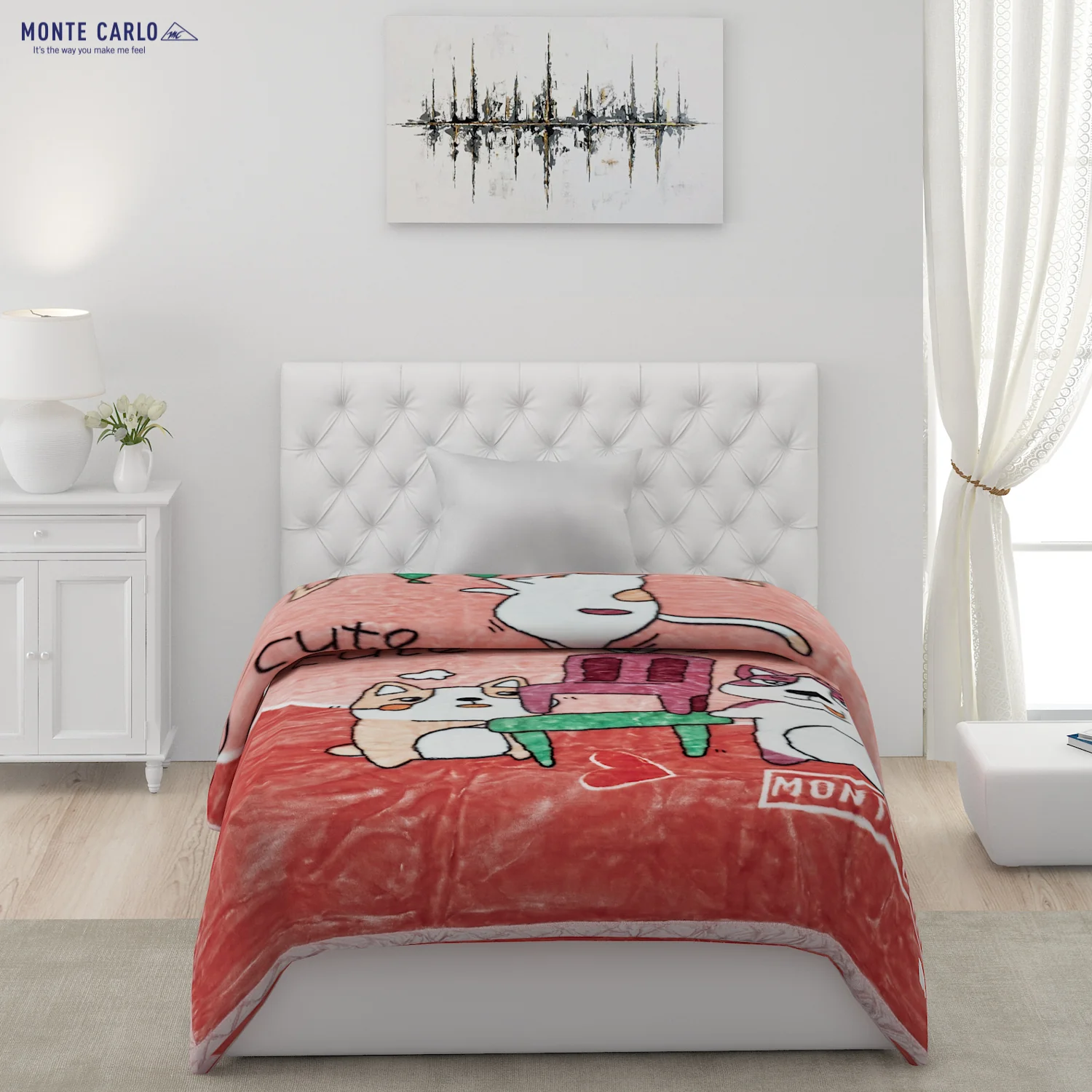 Printed Single Bed Blanket for Mild Winter -2 Ply - Image 2