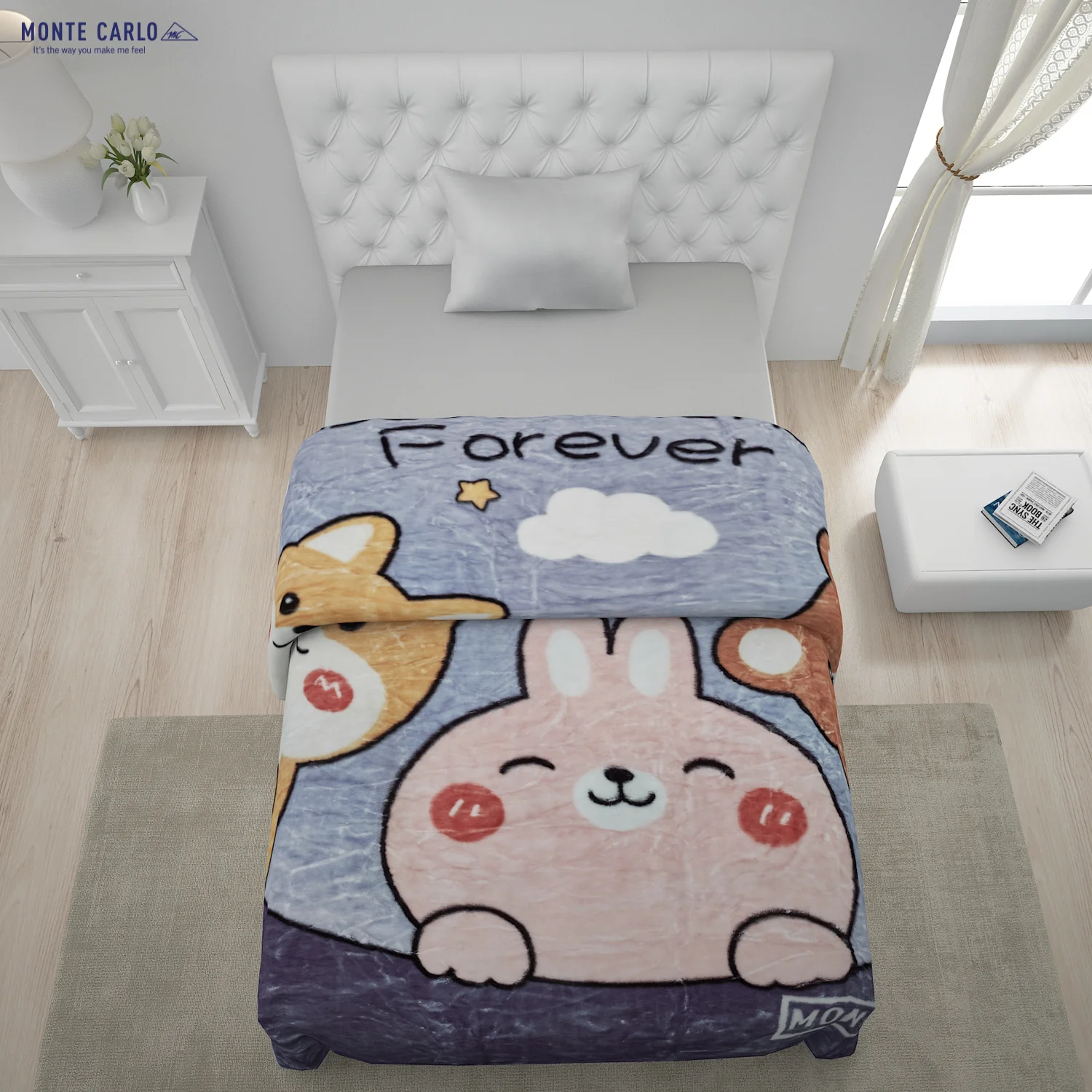 Printed Single Bed Blanket for Mild Winter -2 Ply - Image 3