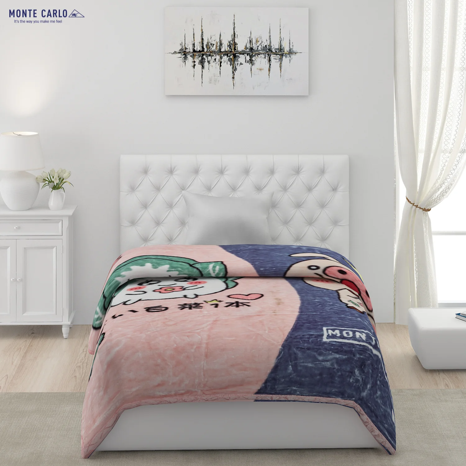 Printed Single Bed Blanket for Mild Winter -2 Ply - Image 2