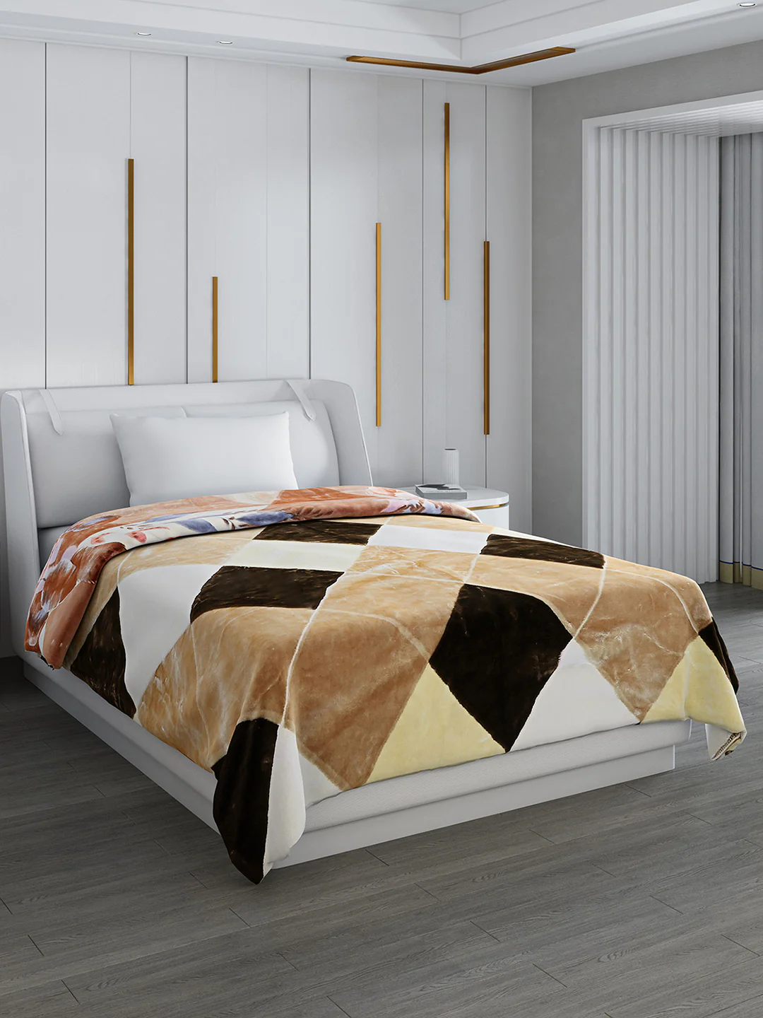 Printed Single Bed Blanket for Mild Winter -2 Ply - Image 4