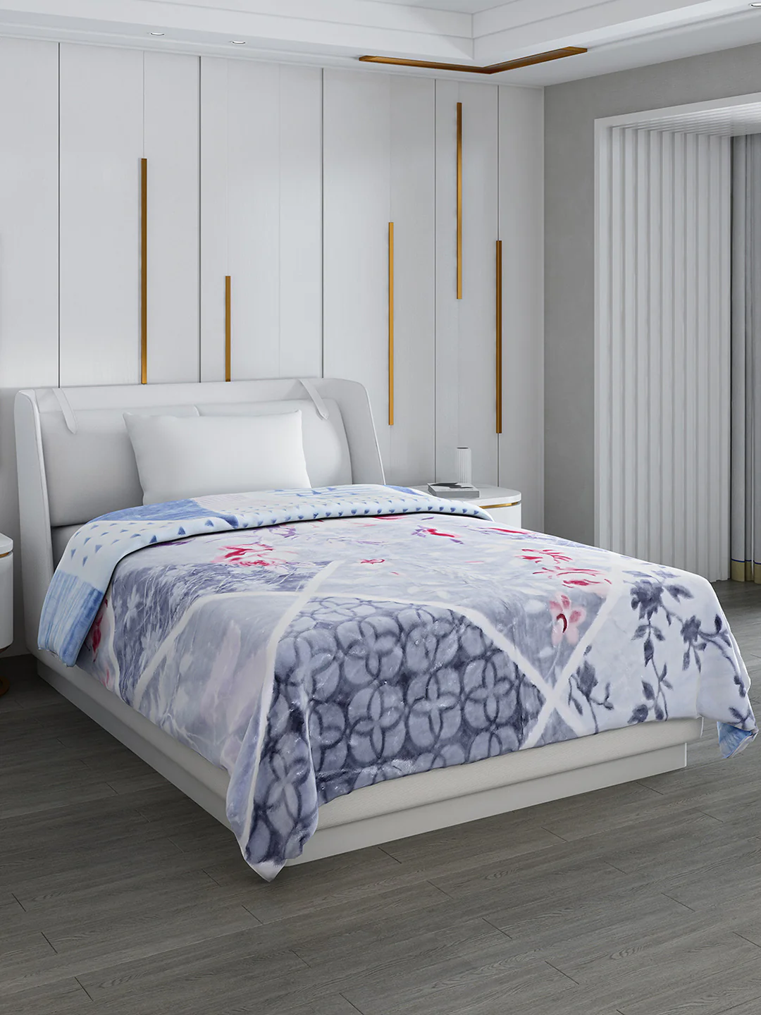 Printed Single Bed Blanket for Mild Winter -2 Ply - Image 4