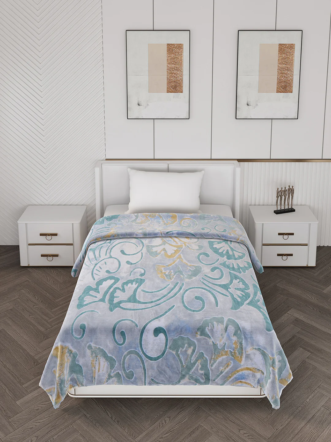 Printed Single Bed Blanket for Mild Winter -2 Ply - Image 3