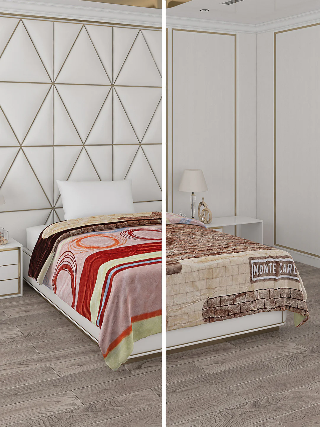 Printed Single Bed Blanket for Mild Winter -2 Ply - Image 2