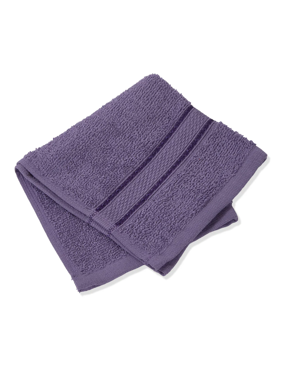 Purple Pure Cotton Solid 400 GSM Face Towel 4 Pc Set (Jasper Collection) - Image 3