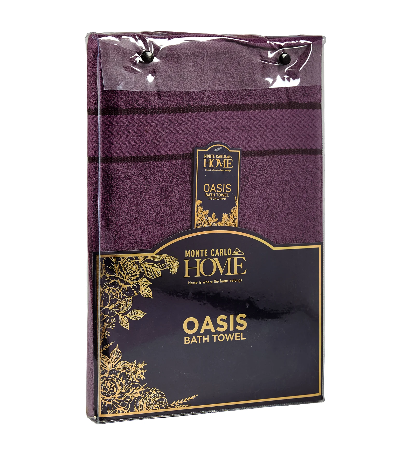 Purple Pure Cotton Solid 450 GSM Bath Towel 1 Piece (Oasis Collection) - Image 9