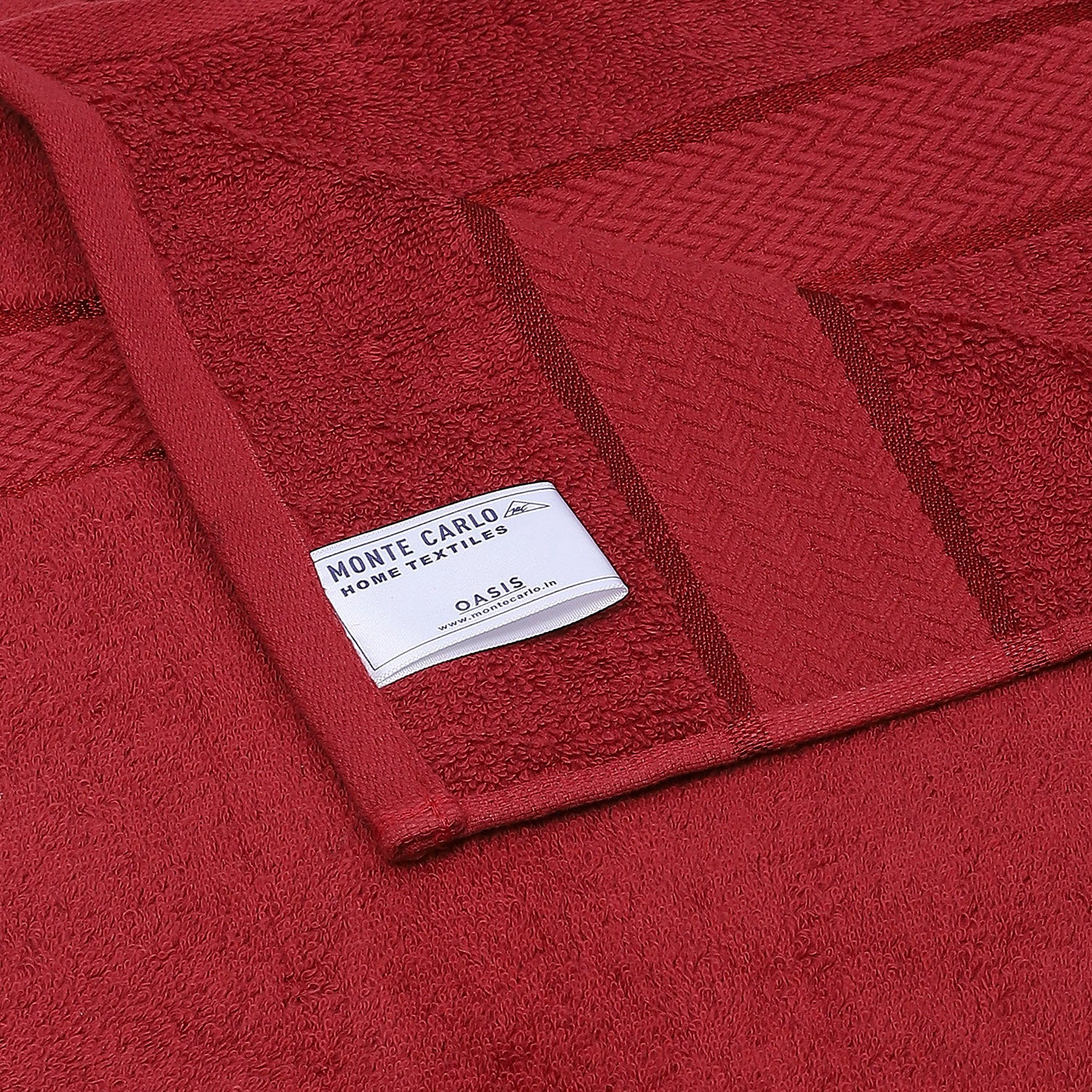 Red Cotton 450 GSM Bath Towel - Image 4
