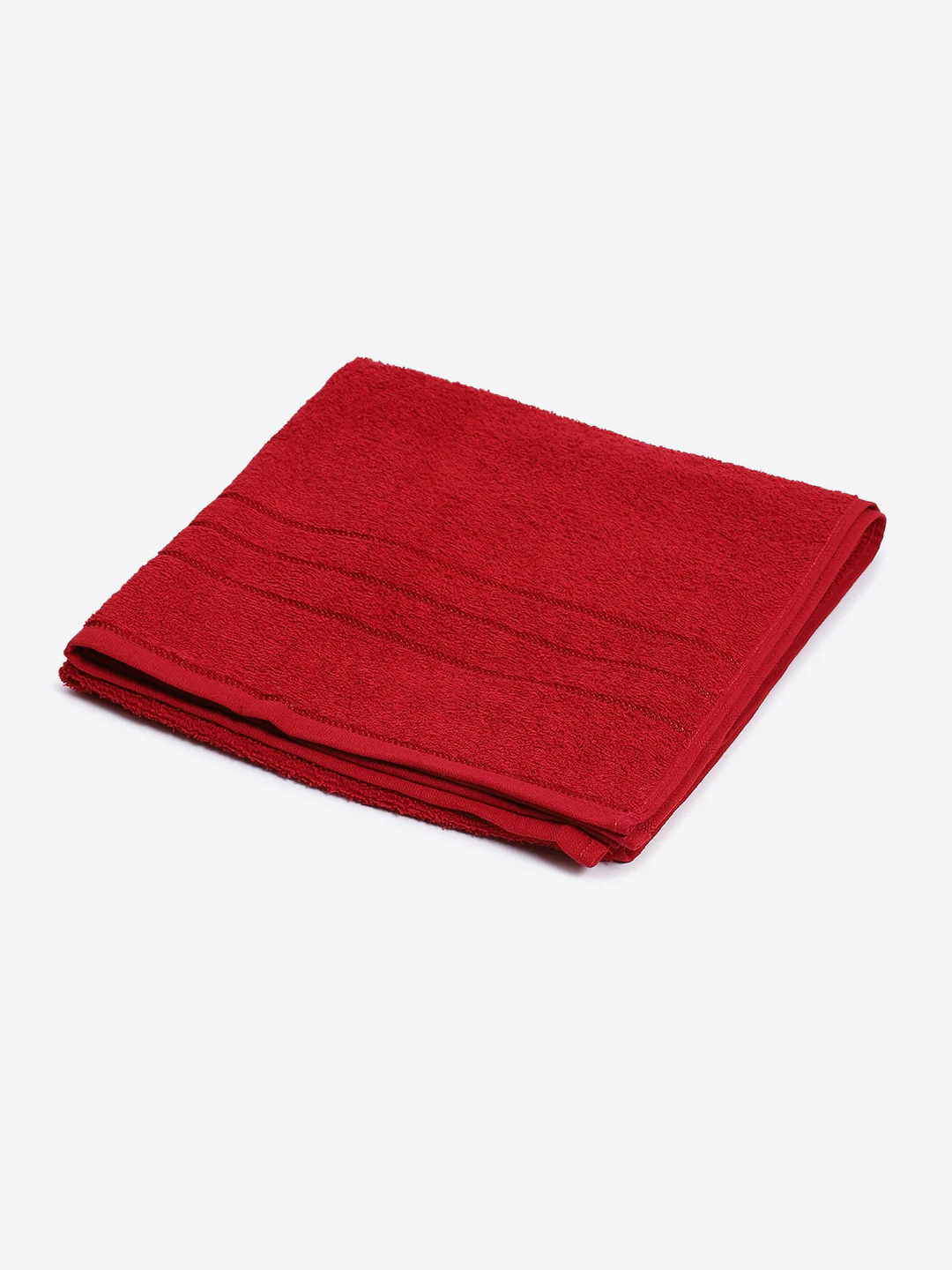 Red Cotton Solid 350 GSM Bath Towel (Soho) - Image 2