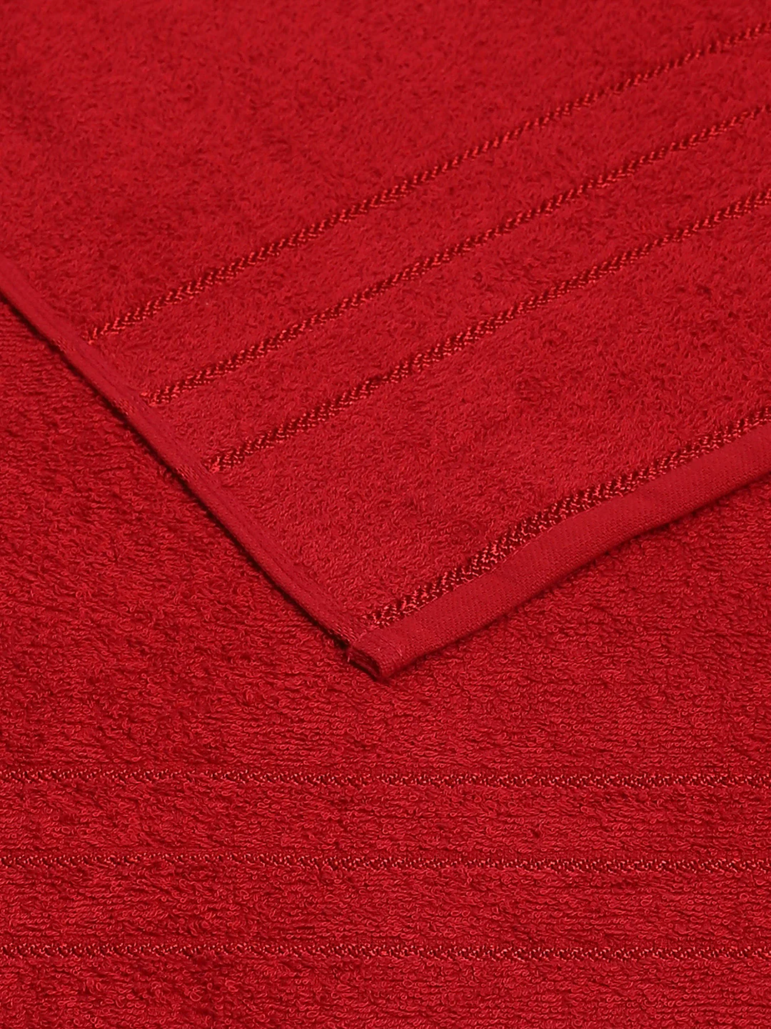 Red Cotton Solid 350 GSM Bath Towel (Soho) - Image 4