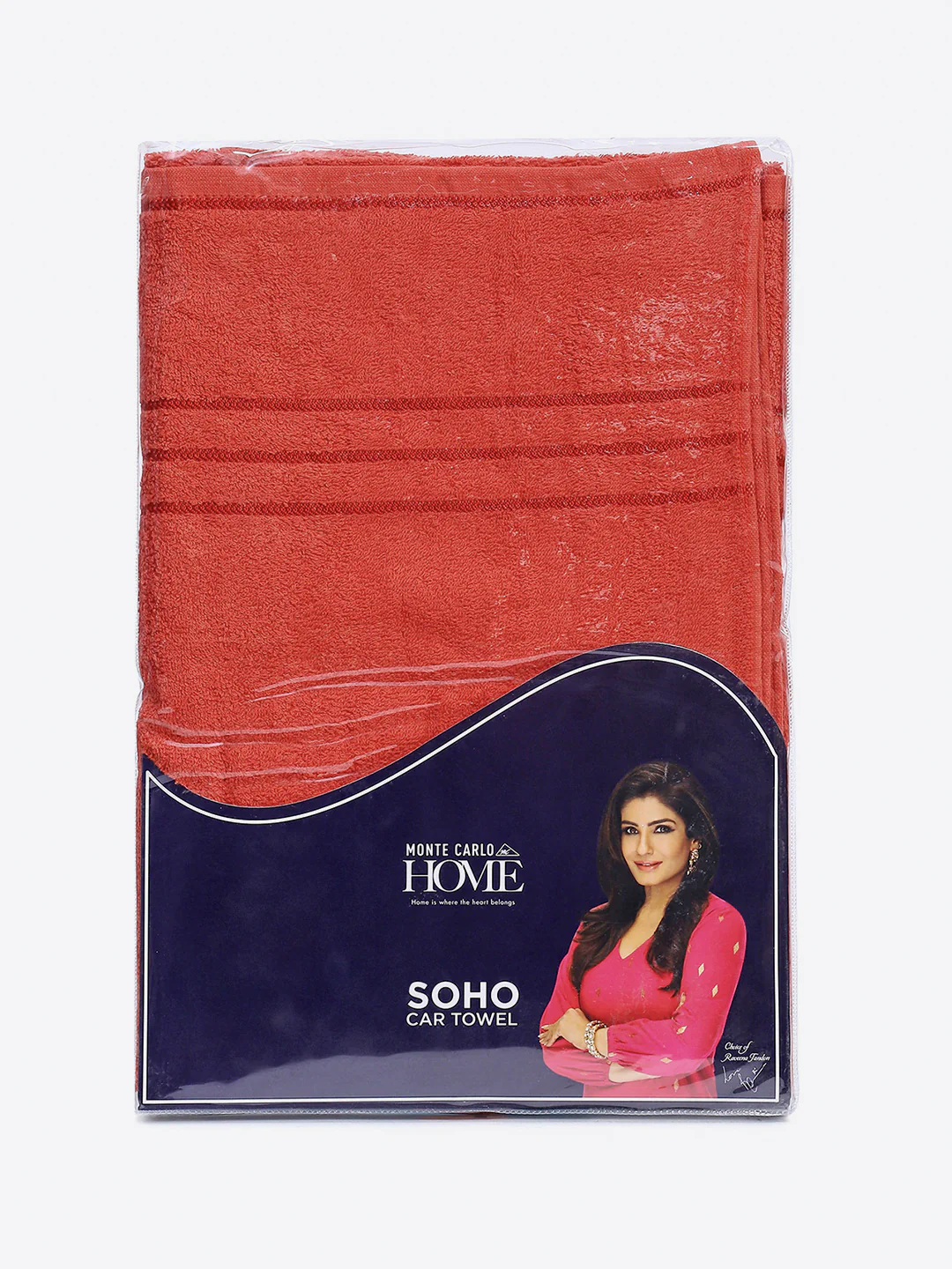 Red Cotton Solid 350 GSM Car Towel (Soho) - Image 5