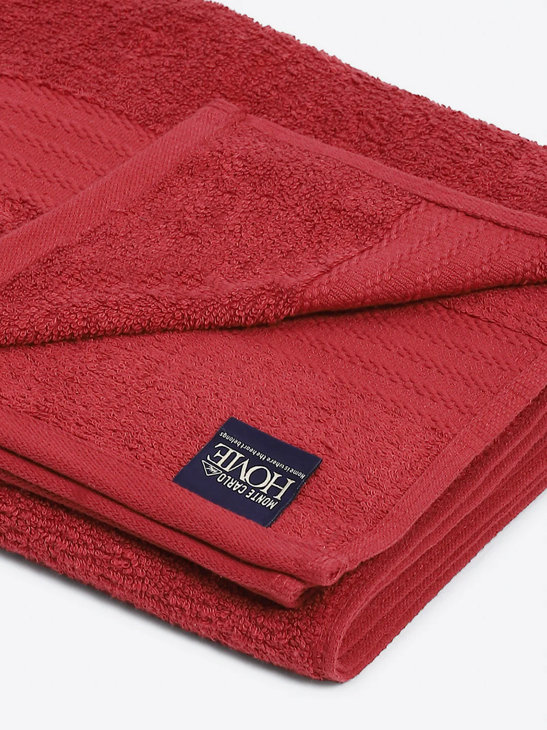 Red Cotton Solid 400 GSM Bath Towel (Jazz) - Image 3