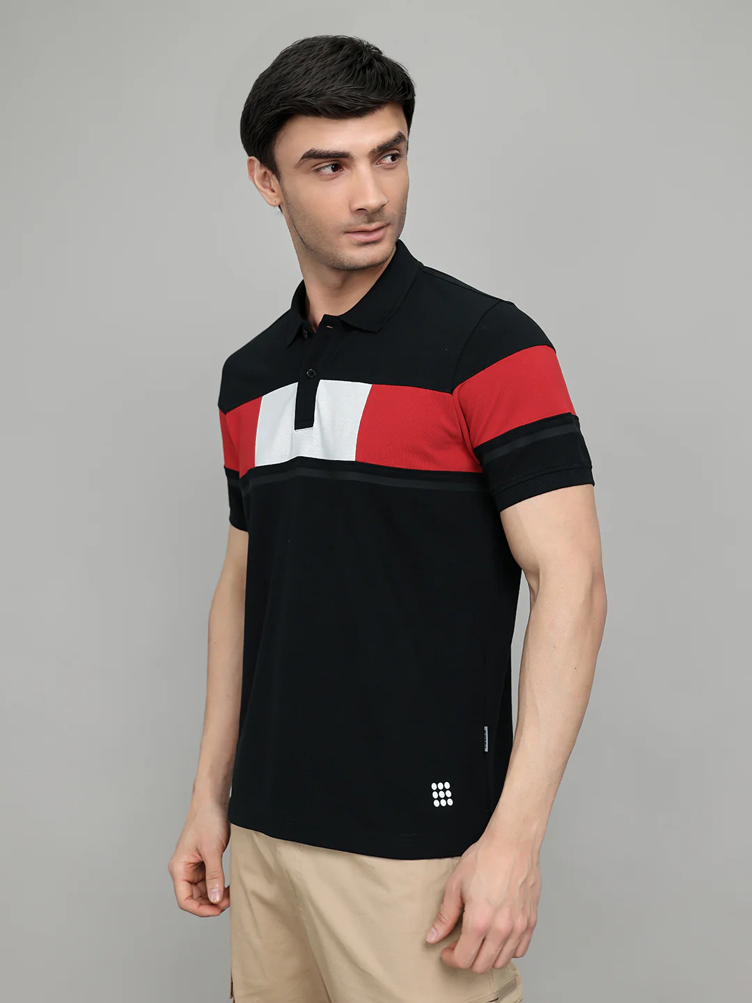 Rock.it Men Black Colourblocked Collar Half Sleeve T-Shirt - Image 2
