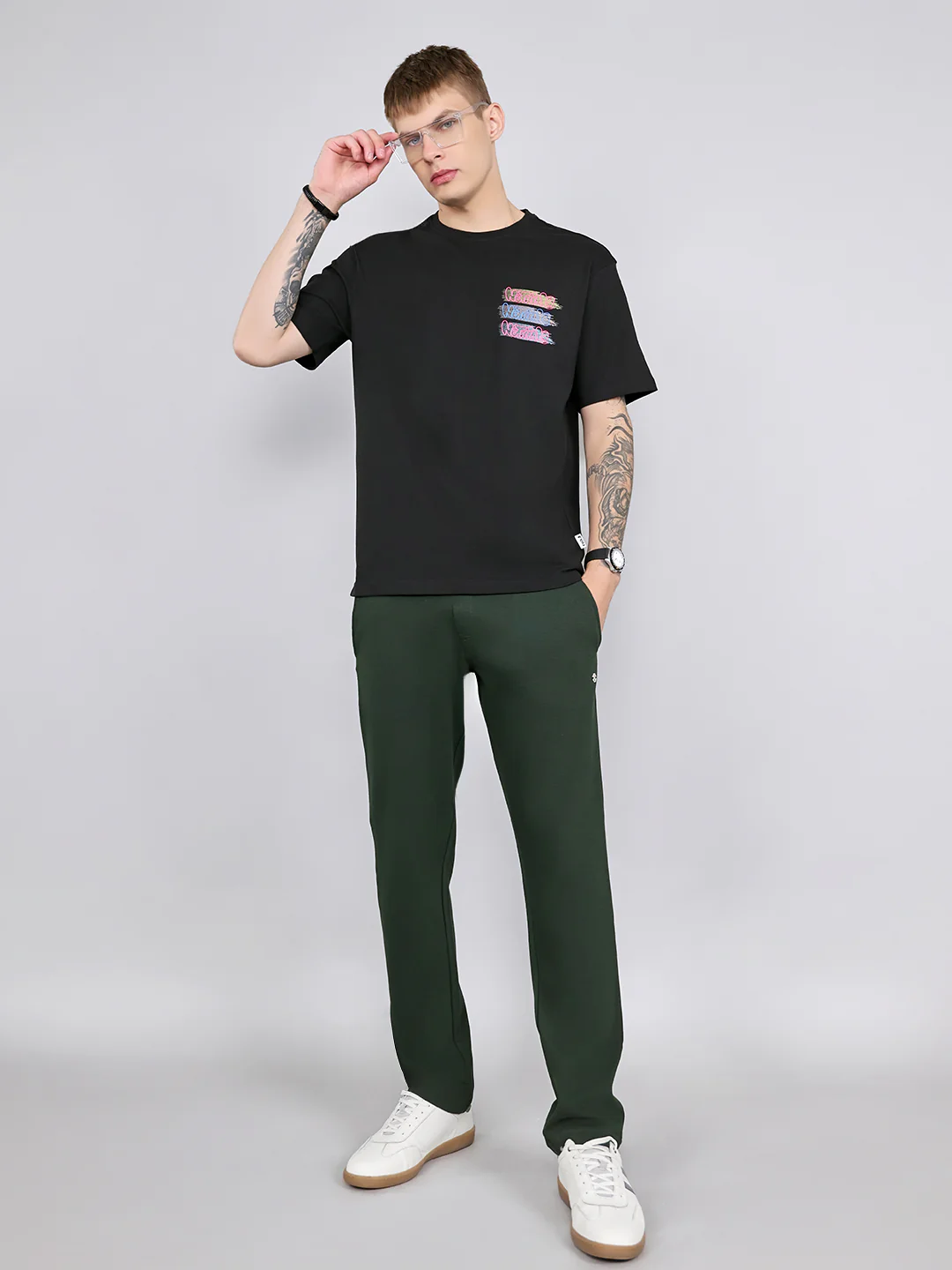 Rock.it Men Black Printed Round Neck Drop Shoulder Half Sleeve T-Shirt - Image 6