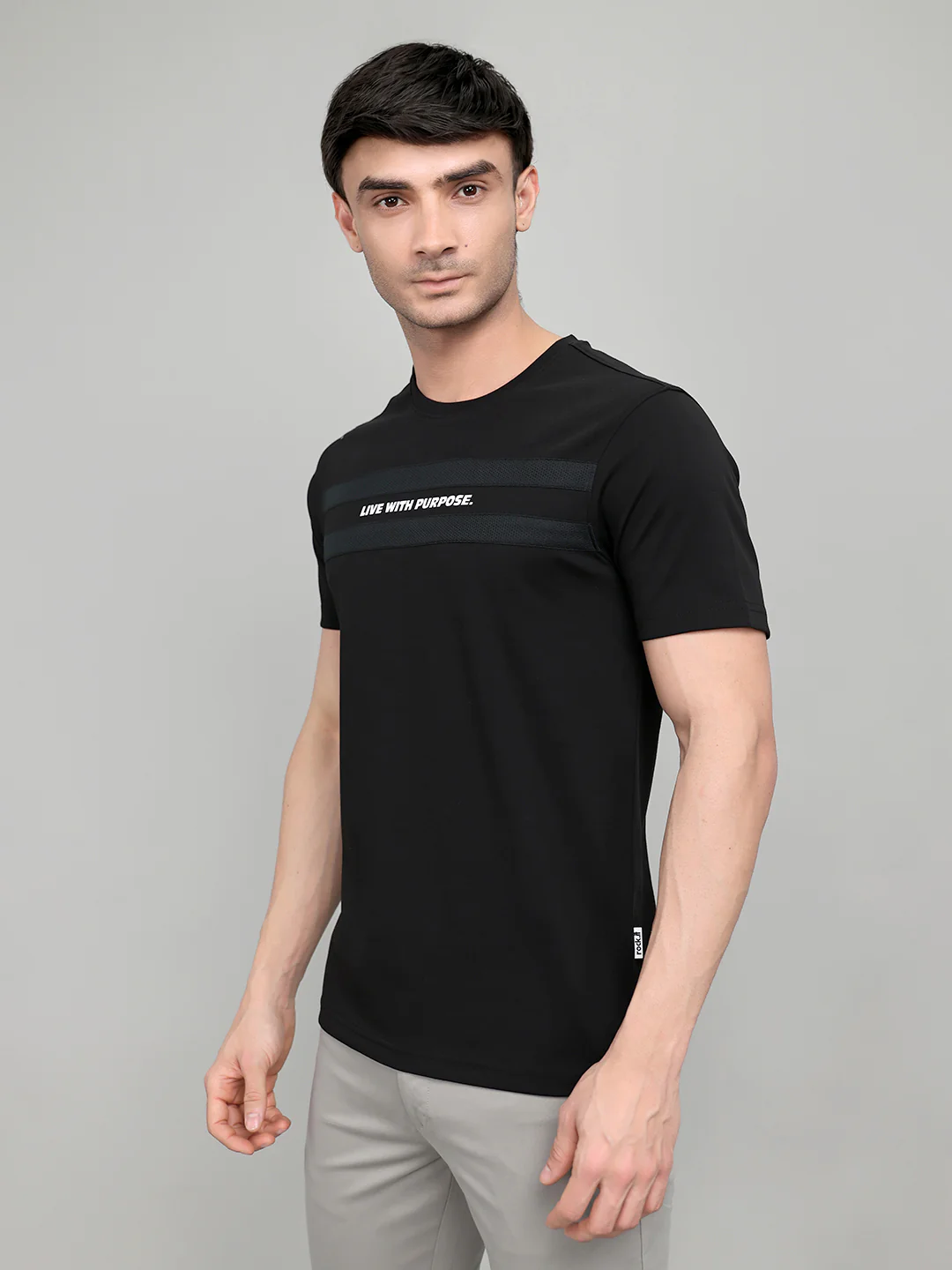 Rock.it Men Black Printed Round Neck Half Sleeve T-Shirt - Image 2